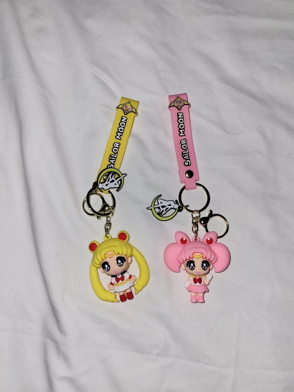 Sailor Moon Yellow & Pink Kids Keychain Set